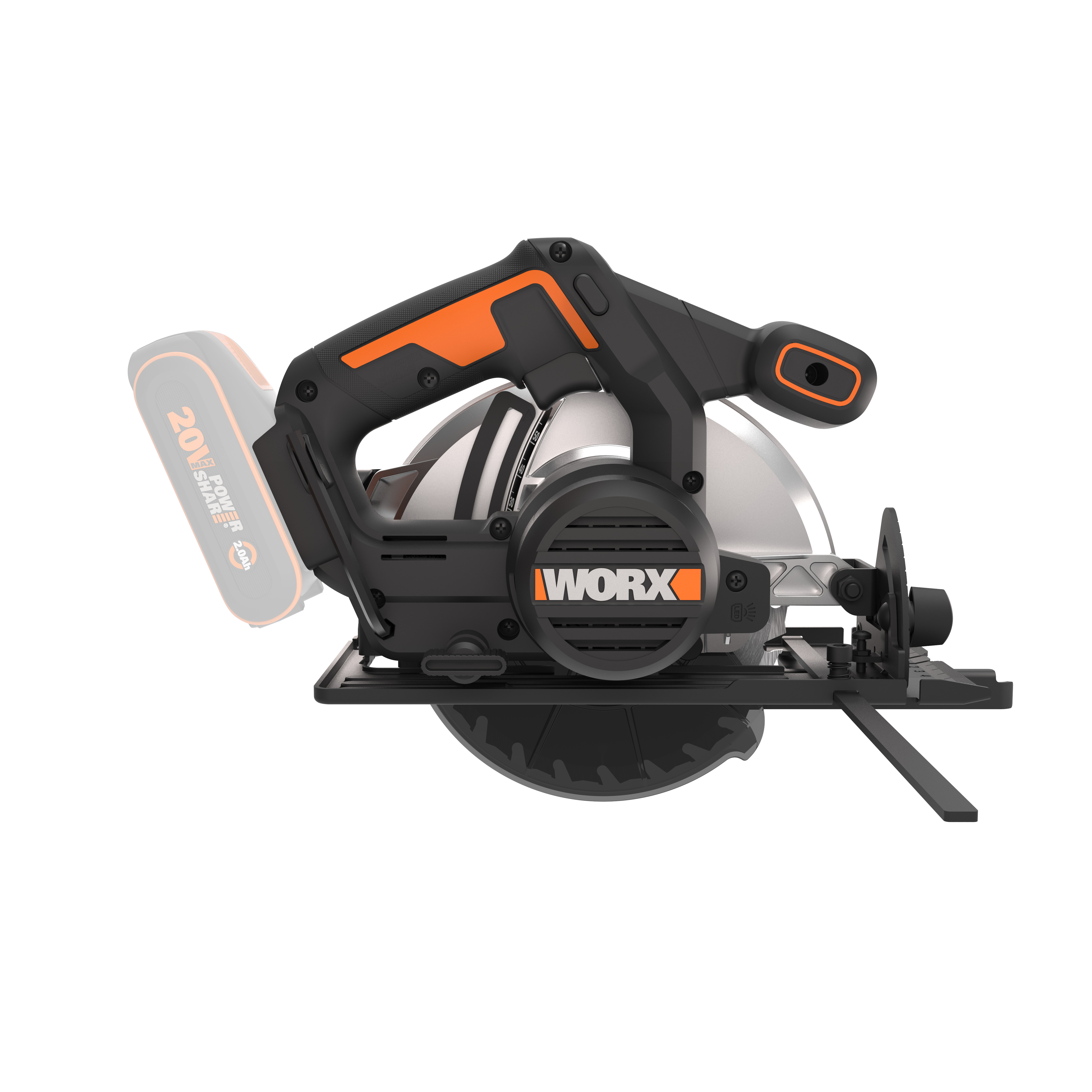 Worx WX526.9 - Sierra circular 165mm 20V (S/bat)
